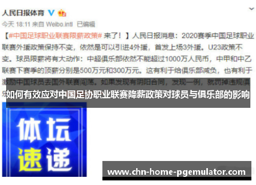 如何有效应对中国足协职业联赛降薪政策对球员与俱乐部的影响